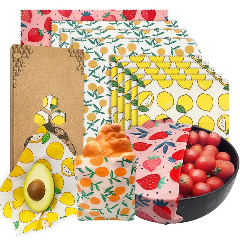 Fruit Print Reusable Food Wrap Set