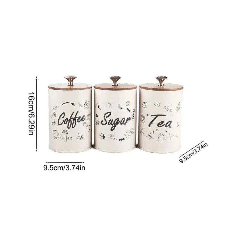 Pink Metal Canisters With Bamboo Lids