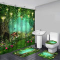 Enchanted Forest Print Shower Curtain Bathroom Set