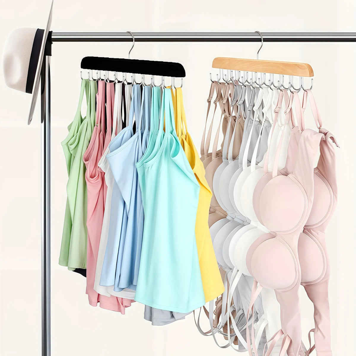 Multi-Clip Hanger for Tops and Straps