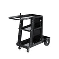 Black Steel Three-Tier Rolling Workshop Cart