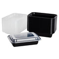 Black Rectangular Food Containers with Clear Lids