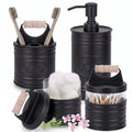 Matte Black Four-Piece Bathroom Counter Set