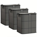 Three Dark Grey Zippered Storage Bags with Handles