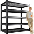 Black Five-Tier Steel Storage Shelving Unit