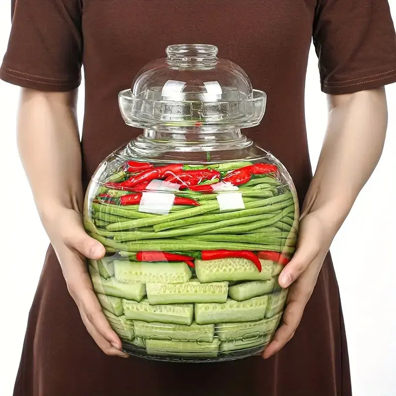 Large Round Clear Glass Fermentation Jar