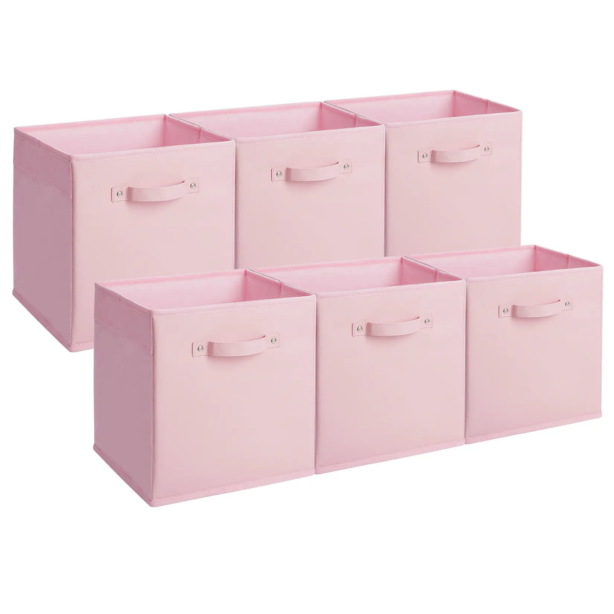 Pink Foldable Fabric Storage Cubes with Handles