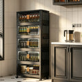 Stackable Five-Tier Cabinet with Clear Front Doors