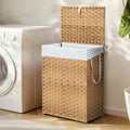 Woven Rattan-Look Laundry Hamper with Lift Lid